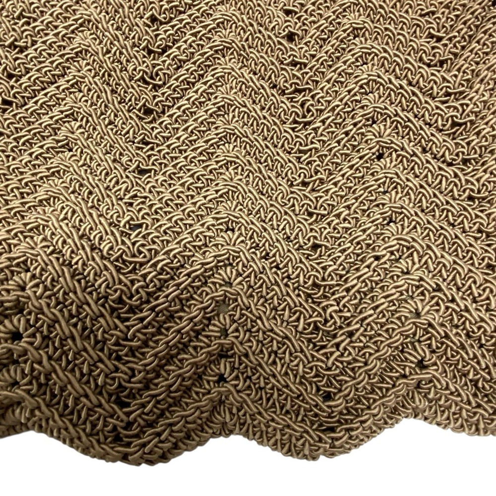 Vintage Nine West Brown Woven Macrame Crocheted Handbag Knitting Big Purse Boho - Picture 3 of 16